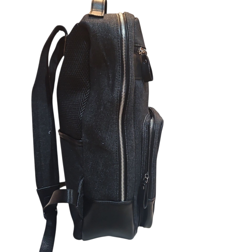 Lucky Brand Denim Sports Stylish Black Backpack Unisex Authentic - Picture 9 of 14